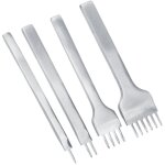 Ensemble d'emporte - pi�ces pour la couture du cuir, outils � biseau diamant�s, acier blanc 3 mm, 1 / ...
