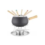 Ensemble à fondue émaillée noir mat pcs. 12 eva Ensemble à fondue émaillée noir mat pcs. 12 eva