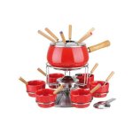 Ensemble à fondue émaillée rouge brillant pcs. 23 eva Ensemble à fondue émaillée rouge brillant pcs. 23 eva