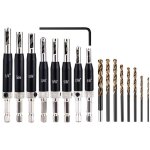 Ensemble de forets � charni�re, 16 m�ches auto - centrantes en acier rapide pour porte en bois, fen�tre, ...