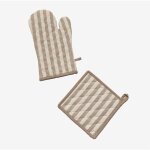 Sklum - set de gant et chiffon pour four edouard marrn arena claro