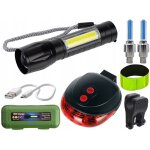 Ensemble de lampe de poche usb pour v�lo avant arri�re cob + cree