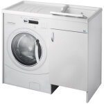 Ensemble lave - linge et �vier stratifi� hydrofuge avec bac � droite, 109 x 60 x 89 cm ? meuble int�rieur ...