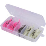 Ensemble de leurres souples 60pcs crevettes app�ts avec hame�ons connecteurs accessoires de p�che crochet ...
