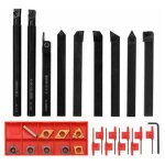 Ensemble d'outils de tournage 9 pieces haute duretefraise en metal tour porte - outil cnc avec cleet ... Ensemble d'outils de tournage 9 pieces haute duretefraise en metal tour porte - outil cnc avec cleet ...