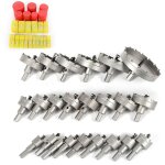 Ensemble de scie cloche 23 pi�ces ensemble de fraises circulaires en carbure de tungst�ne pour acier ...