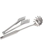 Ensemble de serveur  spaghetti en acier inoxydable 2 pices, pince ptes inoxydable, fourchette cuillre ...