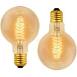 Lot de 2 vintage g80 e27, 40w blanc chaud 2700k, ac 220v, ampoules de dcoration  incandescence rtro ...