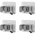 4 pices porte balai, auto adhsif accroche balai mural sans perage, mop support avec crochets pour ...