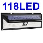 Promotion applique solaire - 118 led lampe solaire 1000 lumens applique mural pir mouvement capteur ip65 ...