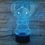 Dessin anim� point 3d lampe chambre table veilleuse panneau acrylique c�ble usb 7 couleurs changement ...