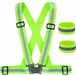Gilet de scurit + bracelets de scurit rflchissant, rflchissant rglable elastique gilet de scurit ...