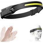 Lampe frontale, lampes frontales  led rechargeables par usb cob 230  phare  faisceau large avec capteur ...