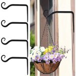 Paquet de 4 crochets muraux de jardin de support de plante de panier suspendu avec des vis, support mural ...