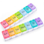 Pilulier semainier, bote  pilules semainier de voyage plastique portable, bote  pilules colore  ...