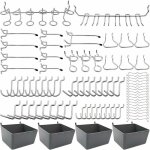 Porte - outils de crochets pour panneaux perforés avec bacs, verrous à chevilles, pour organiser divers ... Porte - outils de crochets pour panneaux perforés avec bacs, verrous à chevilles, pour organiser divers ...