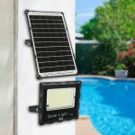 Projecteur solaire led lumi�re solaire ext�rieur led 335led avec t�l�commande pour jardin cour ext�rieur, ...