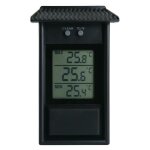 Thermomtre numrique , rsistant aux intempries, utilisable  l'intrieur ou  l'extrieur, noir