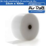 Lot de 1 rouleau de film bulle d'air coex 25cm x 100m