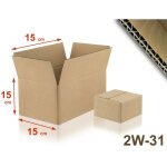 Lot de 100 cartons double cannelure 2w - 31 format 150 x 150 x 150 mm