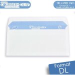 Lot de 1000 enveloppes blanches dl - gamme courrier + (sans fen�tre)