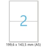Lot de 50 planches a4 de 2 �tiquettes autocollantes a5 format 199, 6 x 143, 5 mm