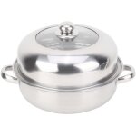 Eosnow 28cm acier inoxydable monocouche marmite hotpot nourriture vapeur pot ustensiles de cuisine mnage ...