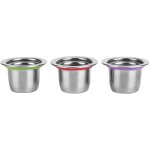Eosnow - 3 pices / ensemble capsule de caf dosette rutilisable filtre rechargeable en acier inoxydable ...
