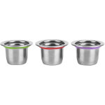 Eosnow - 3 pi�ces / ensemble capsule de caf� dosette r�utilisable filtre rechargeable en acier inoxydable ...
