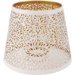 Eosnow ? abat - jour e27 e26 en fer blanc ? motif fleurs sculpt�es ? dimensions 13x19x15cm ? installation ...