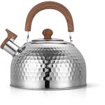 Eosnow bouilloire � eau avec sifflet en acier inoxydable, grande capacit�, fond plat, pour cuisini�re ...