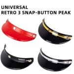 Eosnow casque peak shield 3 boutons - pression visi�re rabattable vent ouvert visage 3 / 4 r�tro moto ...