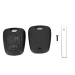 Eosnow coque de cl� t�l�commande de voiture � 2 boutons, avec rainure, adapt�e � la peugeot 107 207 307 ...