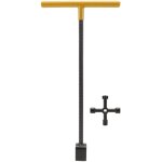 Decdeal cl multifonctionnelle en t acier 4 voies pour compteur d'eau robinets vannes, cl spcialise, ...