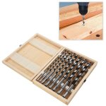 Eosnow - jeu de forets � tari�re en acier au carbone, 8 pi�ces, caisse en bois, foret � tige hexagonale ...