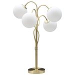 Epikasa - lampadaire mf207, m�tal, verre, blanc, or, 53x53x74 cm