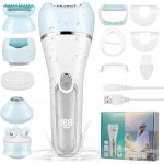�pilateur �lectrique pour femme, 6 en 1, visage pour femme, sans fil, �cran led rechargeable, wet and ...