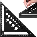 �querre de charpentier 5 en 1, �querre multifonction 180 mm, r�gle en aluminium, rapporteur 45 - 90 degr�s, ...