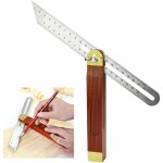 Equerre, fausse equerre menuisier en acier inoxydable et bois 200mm fausse equerre � manche 0 � 360 degr�s ...
