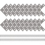 Equerre de fixation plats droits support en forme de l metalliques equerres avec vis pour bois meubles ...