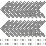 Equerre de fixation plats droits support en forme de l metalliques equerres avec vis pour bois meubles ...