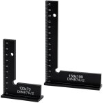 Equerre menuisier, 100x70 mm et 150x100mm pr�cision angle droit bloc r�gle avec �chelle pour ing�nieur ...