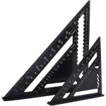 Equerre menuisier multifonctions 18cm et 30cm, triangle mtal aluminium rgle querre trusquin guide ...