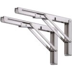 Equerre pliable �querres pour �tag�res, lot de 2 pcs support d'�tag�re pliant en acier inoxydable, equerre ...