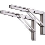 Equerre pliable �querres pour �tag�res, lot de 2 pcs support d'�tag�re pliant en acier inoxydable, equerre ...