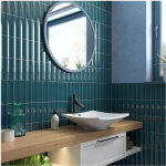 Carrelage mural faence effet graphique dome 20x6. 5cm dome in 20x6. 5cm bleu nuit - brillant / poli ...