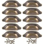 10pcs poigne coquille rtro poignee de meuble vintage pour placards armoire commode tiroirs