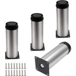 Erhope - 4 pcs pieds meuble rglables 15cm en mtal pieds pour table chaise armoire lit avec vis