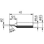 0832fdlf panne de fer � souder incurv� taille de la panne 2 mm contenu 1 pc(s) - ersa
