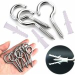 10 pièces piton à visser, vis à oeil crochet à visser inox, avec 10 pcs chevilles kit, 5 65mm, pour les ... 10 pièces piton à visser, vis à oeil crochet à visser inox, avec 10 pcs chevilles kit, 5 65mm, pour les ...